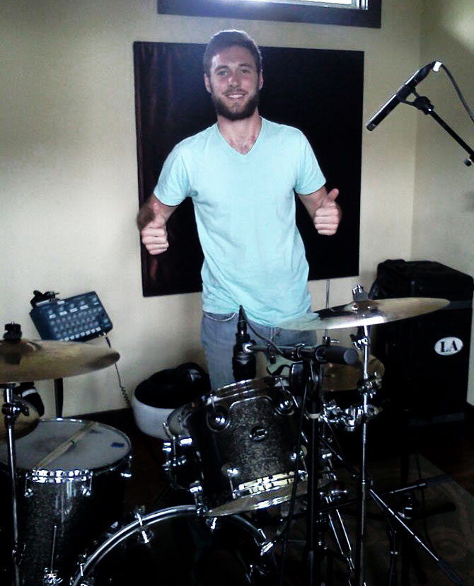 Micing drums for a recording session